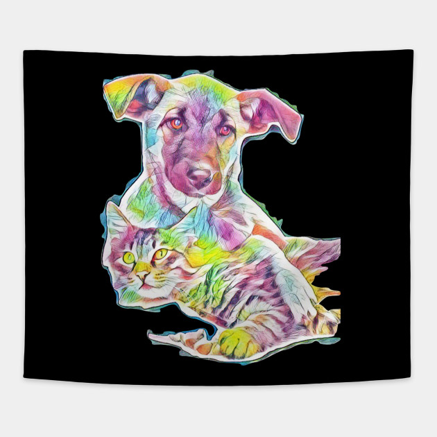 Good Morning Dog Cat Dog Tapestry Teepublic Au