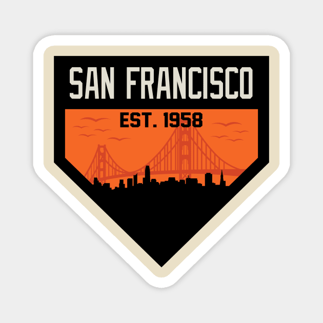 San Francisco Home Plate Skyline Magnet by CasualGraphic