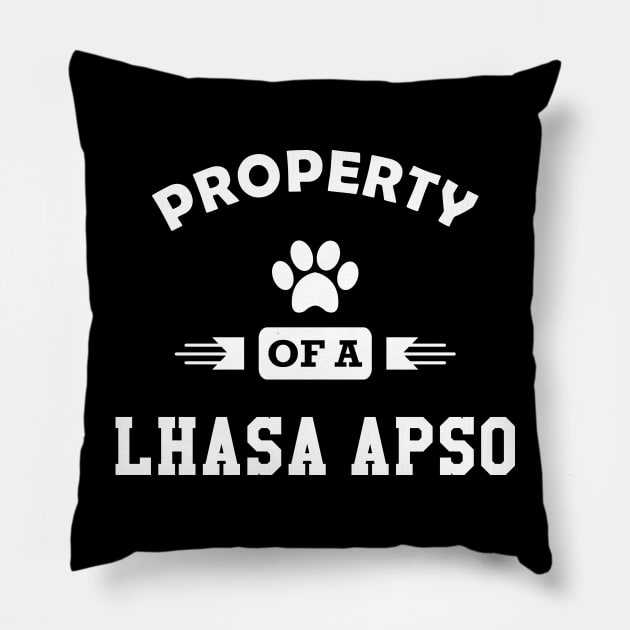 Lhasa Apso Dog - Property of a Lhaso apso Pillow by KC Happy Shop