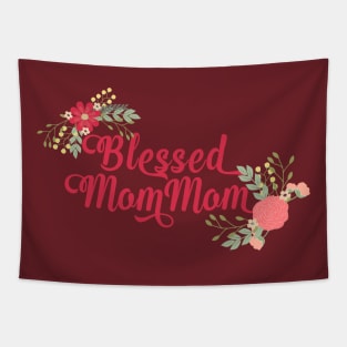 Blessed MomMom Floral Christian Grandma Gift Tapestry