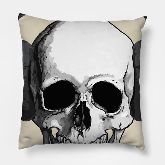 skull art, skull design, music group, Pillow by Collagedream