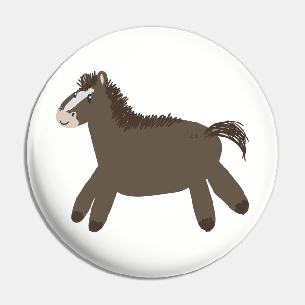 Horse drawn badly- brown Pin by Xetalo