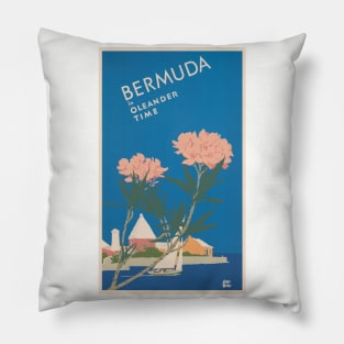 Bermuda travel poster Pillow