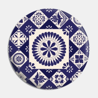 Mexican Talavera Blue Pattern by Akbaly Pin