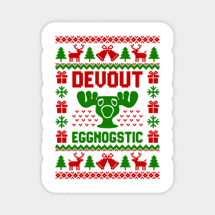 Devout Eggnogstic Funny Christmas T-Shirt Magnet