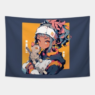 Cat Girl #1 Tapestry