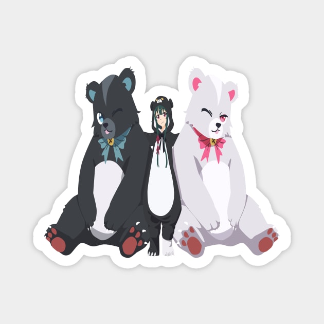 Kuma Kuma Kuma Bear - Yuna & Kumayuru & Kumakyuu Magnet by Dokey4Artist