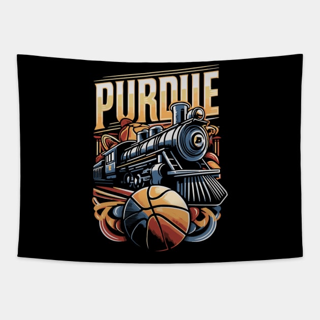 PURDUE Basketball Tribute - Basketball Purdure University Design Purdue Tribute - Basket Ball  Player Tapestry by TributeDesigns