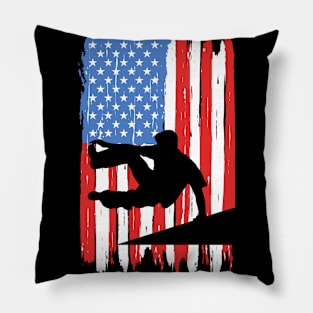 American Flag Freerunning Graphic Pillow