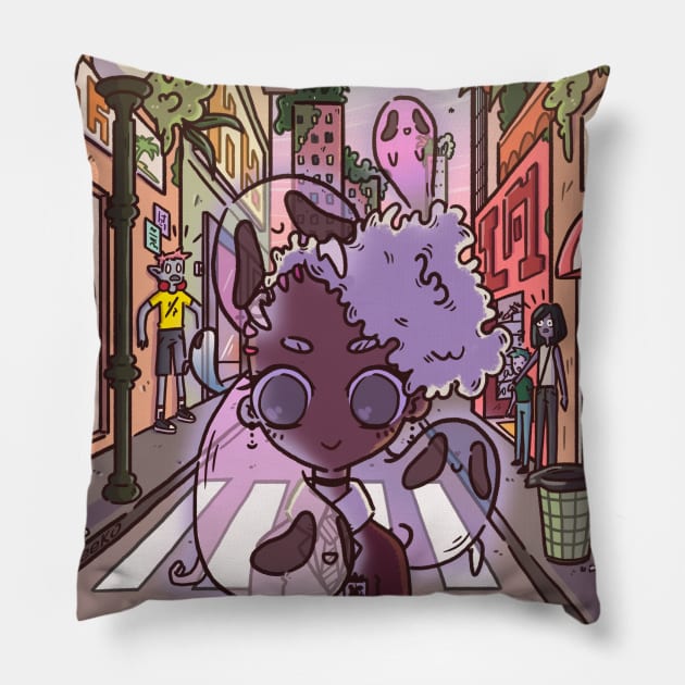 Ghosts mistress Pillow by Meeko_Art