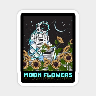 astronaut and moon sunflower Magnet