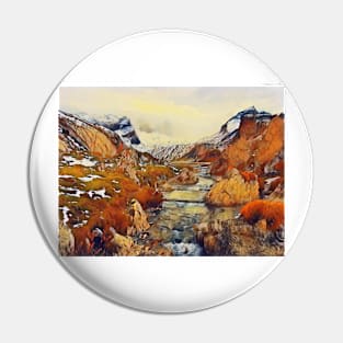 Snow topped mountain scenery Pin