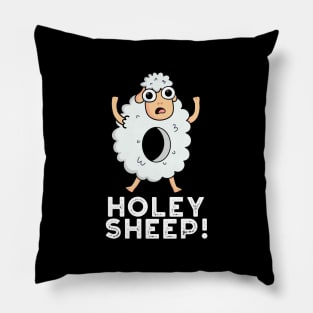 Holey Sheep Cute Animal Pun Pillow