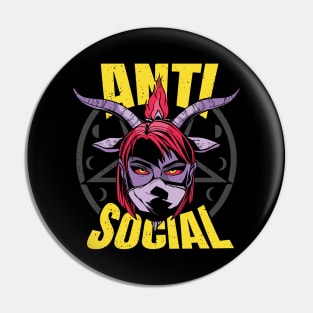 Anti Social Demon Girl Pin