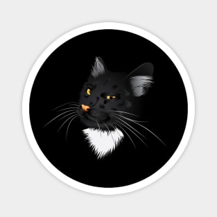 Black cat in the dark Magnet