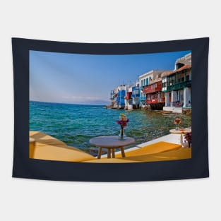 Greece. Mykonos. Little Venice in the afternoon. Tapestry