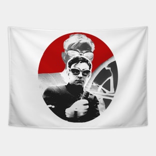 Racer boy with car racing goggles Tapestry