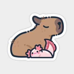 Capybara & Axolotl Friends Magnet