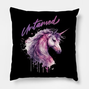 80s Retro Graffiti Untamed Unicorn Pillow