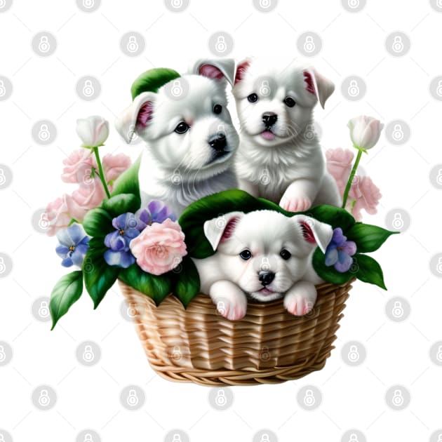 Three Puppies in a Basket by tfortwo