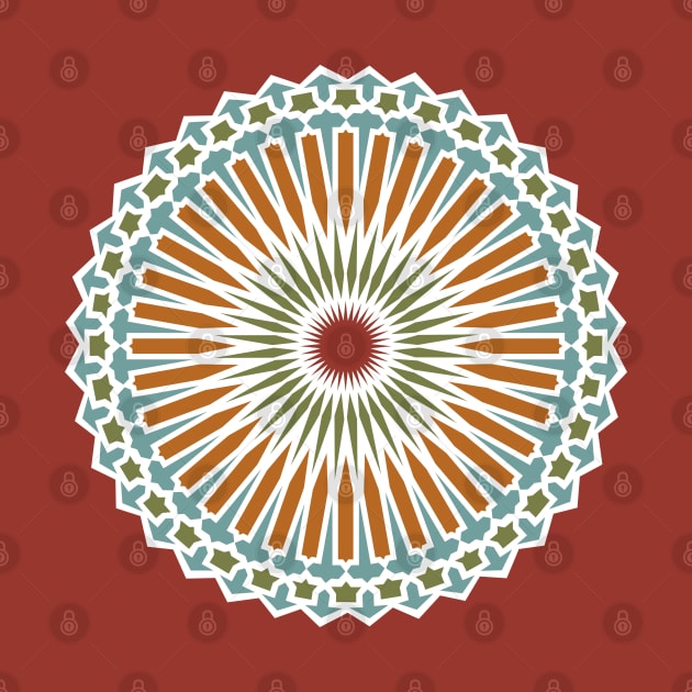 Orange Flower Arabic Tiles by Tiro1Linea