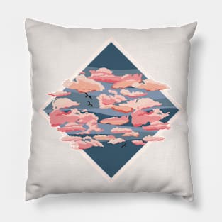 Sunset on a Cloudy Evening Pillow