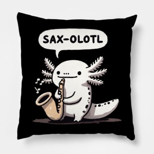 Saxolotl Saxophone Axolotl Pillow