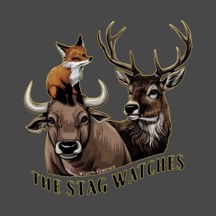 The Stag Watches Vixen, Stag, and Bull T-Shirt