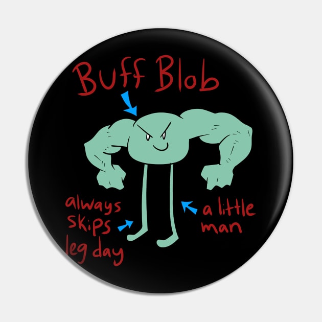 Silly Buff Blob Man Pin by saradaboru