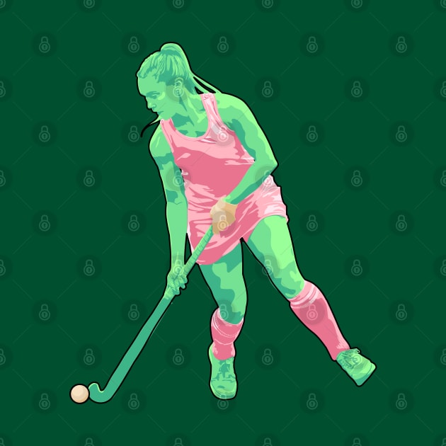 Field Hockey Player (Mint Green & Blush Pink) by ziafrazier