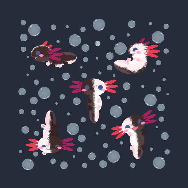 Cute Chimera Axolotls T-Shirt by Kirion