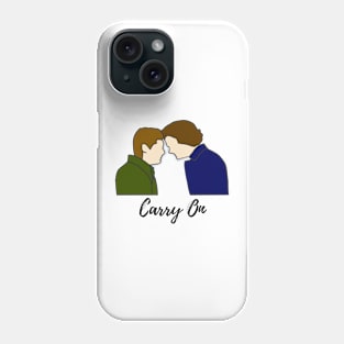 sam and dean carry on, dean death barn scene forehead touch, supernatural finale Phone Case