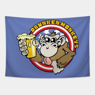 Drunken Monkey Softball Team Shirt Tapestry