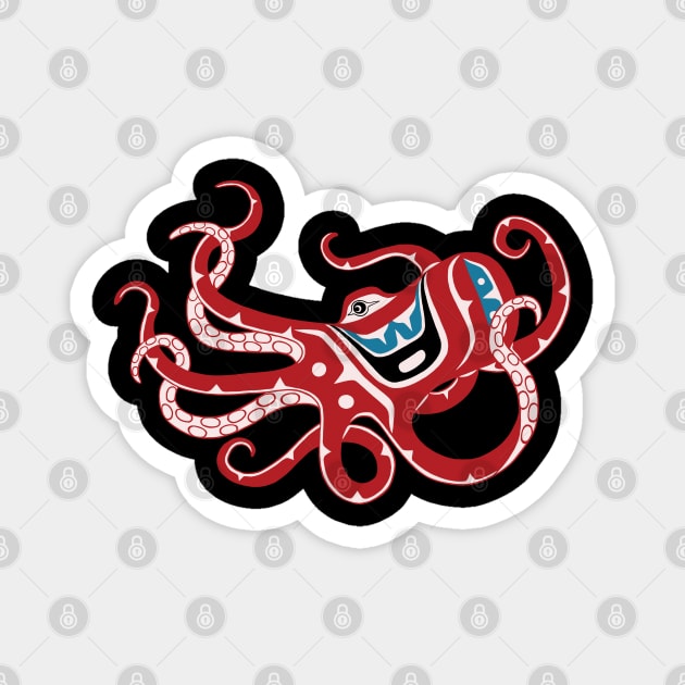 PNW Tlingit style Octopus Magnet by Featherlady Studio