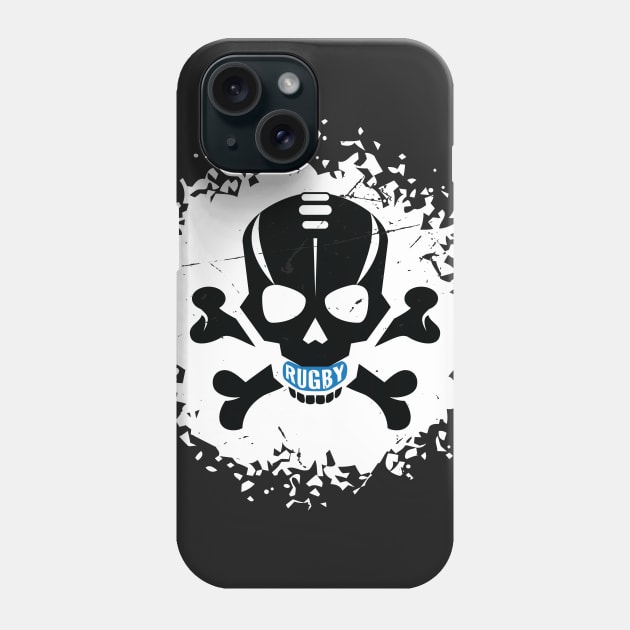 Rugby Fan Skull Splatter Phone Case by atomguy