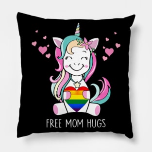 Free Mom Hugs Unicorn Pillow