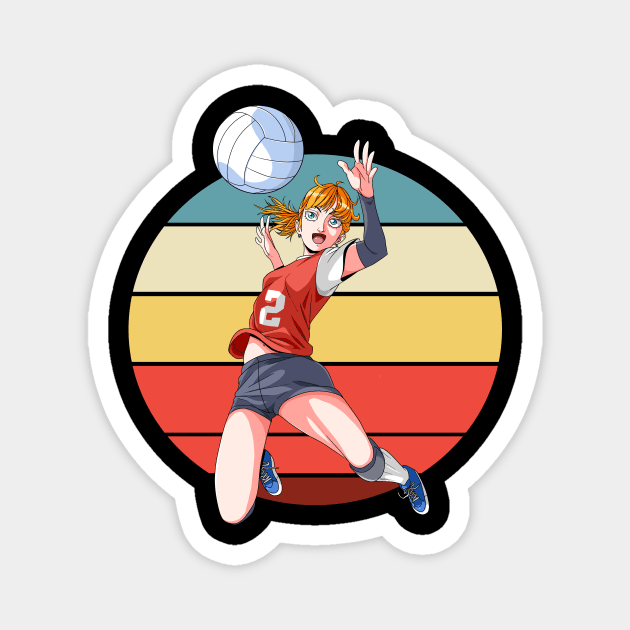 Volleyball Girl Player Female Love Sports Magnet by Noseking