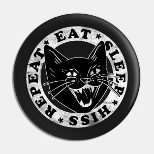 Eat Sleep Hiss Repeat Funny design for cat lovers Pin