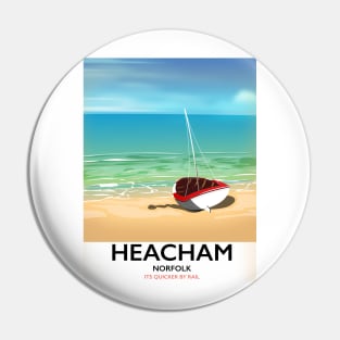 Heacham Norfolk travel poster Pin