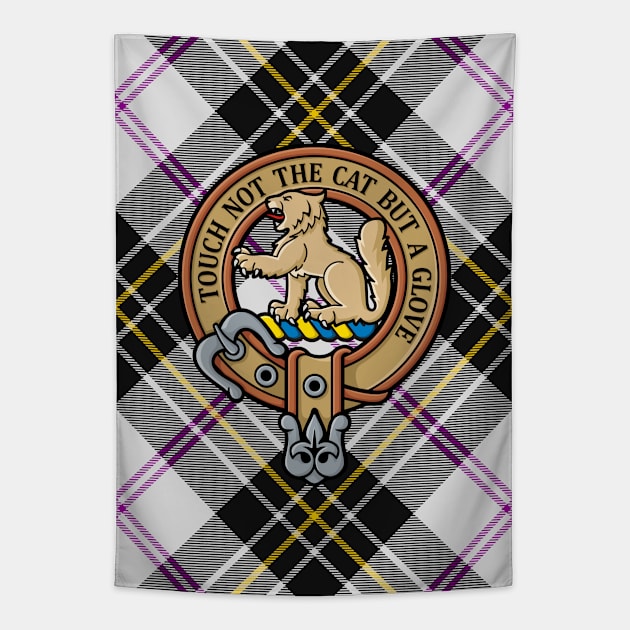 Clan MacPherson Crest over Dress Tartan Tapestry by sifis