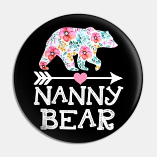 Nanny Bear Floral Happy Mothers Day Pin