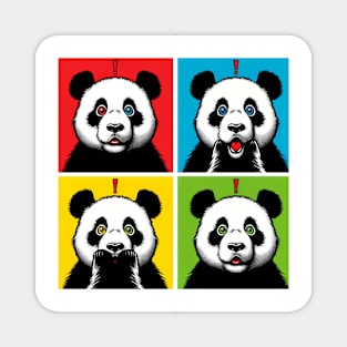 Pop Surprised Panda - Funny Panda Art Magnet