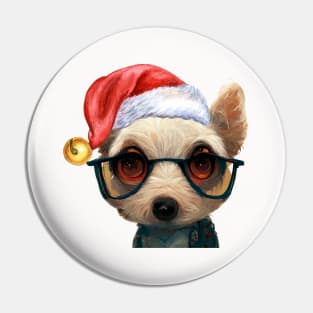 Sad Dog At Christmas Pin