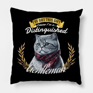 The Distinguished Scottish Fold Cat Gentleman Pillow