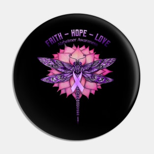 Butterfly Faith Hope Love Alzheimer Awareness Gift Pin