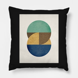 Circle Color Pieces Abstract Geometric Pillow