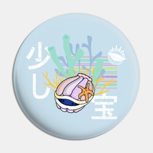 Cute Pastel Shell with Starfish Kawaii Pin