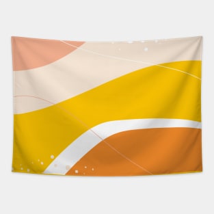 Modern Abstract Organic Shapes in Pink, Yellow and Orange Tapestry