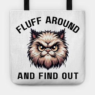 Fluffy Feline Angry Attitude Cat Lover Tote