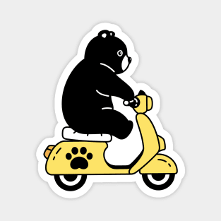 Cute Bear On Motorcycle Magnet